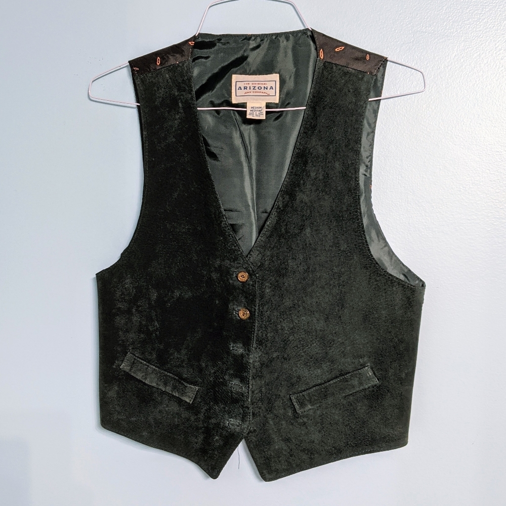 Vintage Forest Green Suede Vest